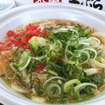丸亀製麺 - 紅生姜玉子あんかけうどん（ねぎを入れた姿）