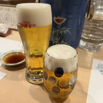 うを徳 - 生ビールと一口生ビール（アサヒ）