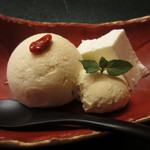 貴馳走坊 あ・うん - 岩塩のアイス、さつまいものムース、レアチーズのババロア