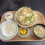 Kimiya Shokudou - 野菜炒め定食、ご飯小盛り（税込み９００円、マイナス５０円で計８５０円）