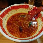 麺屋遼太郎 - 食べ始めからの終盤 スープの状態 (2022.12.25)