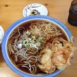 長命うどん - そば中華合盛り 大盛り 野菜天