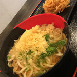 伊予製麺 - かけうどん+天かす　かき揚げ