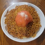 中華料理 帆 - エビとトマトの両面かた焼きそば