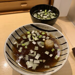 饗 くろ喜 - 味玉 韮つけそば 醤油・麺大盛・追加つけ汁 塩（饗くろ㐂）2022.12