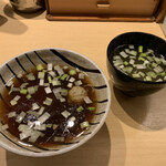 饗 くろ喜 - 味玉 韮つけそば 醤油・麺大盛・追加つけ汁 塩（饗くろ㐂）2022.12