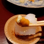 わたなべ - 障泥烏賊に雲丹を乗せて