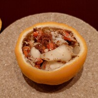 わたなべ - 雌の越前蟹と百合根の柚子釜蒸し