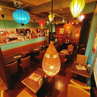 The interior is inspired by a Vietnamese cafe.