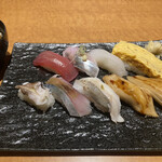Matsuzushi - 四季彩膳に穴子寿司を2貫追加　味噌汁付き