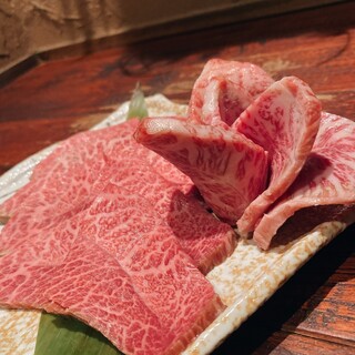 Assortment of carefully selected Japanese black beef