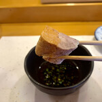 三笠鮨 - あん肝♡
      先ずは、あん肝をポン酢で♡