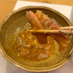 三笠鮨 - そして、途中からウニ醤油と一緒に♡