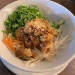 Fried spring rolls topped with rice noodles (BUN CHA GIO)
