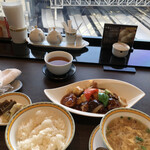 銀座アスター - スープに酢豚、搾菜、蕗、ご飯