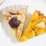 お菓子工房 菓感 - 【2022.12】スイートポテトタルト(税込400円)、栗とさつまいものクランブルタルト(税込450円)