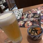 Murasaki - 生ビール中、お通し