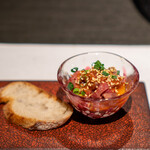 焼肉うしやま - 特選和牛ユッケのアミューズ