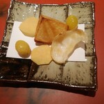 草庵　田なか - ジャガイモ、銀杏、百合根、くわいの揚げ物