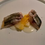 ランテルナマッサ - ムロアジ、美明豚ラルド（豚の脂肪）、黄白菜、じゃが芋