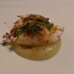 ランテルナマッサ - 小ヤリイカ、リコッタリーズ、紅はるか、ポロ葱