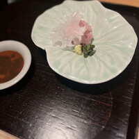 馳走 風々 - マツガレイのお造り(黄身醤油)