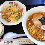 中華料理 松陽亭 - ランチ(ラーメン&ミニ肉野菜炒め＆半ライス)