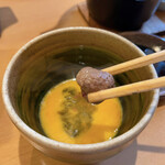 Sumimoto - 備え付けの卵ですき焼き風に（鴨つくね）