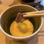 Sumimoto - 備え付けの卵ですき焼き風に（ロース肉）