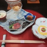 温泉三昧の宿 四万たむら - 夕食の和食懐石アップ①。