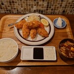 Yo-shoku OKADA - ●岡山県産大粒カキフライ定食　1,580円
　（3Lサイズが5個）