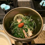 Hatsumi - 壬生菜とズワイガニと酢橘浸し