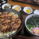 一刻屋 - 料理写真:うず潮ポーク こだわりビッグソースカツ丼＋半玉うどん