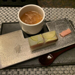 Hatsumi - 茶碗蒸し、すだち鰤の押し寿司