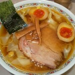 春木屋 - わんたん麺￥1,150＋煮玉子(切り玉)￥150共に税込み(R4.12.28撮影)