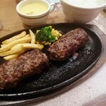 ブロンコ ビリー - ブロンコおじさんのこだわり炭焼きがんこハンバーグ400g + ブロンコセット　¥1848+¥660