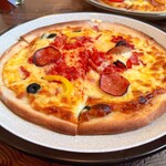 珈琲達磨堂 - サラミのピザ