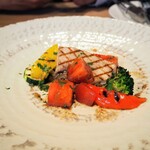 AU GAMIN DE TOKIO table - メカジキのグリルと焼野菜 フレッシュトマトバルサミコソース