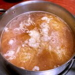 レストラン イコブ - 豚肉と芹のしゃぶしゃぶの〆ラーメン　2022.12.21