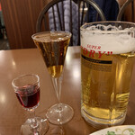 レストランカミヤ - 電気ブランオールド　とチェーサーの生ビール