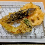 天ぷら ハゲ天 - ブロッコリー、ナス、レンコン