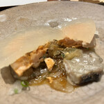 味あら井 - 鰆炙り焼きとあん肝と大根