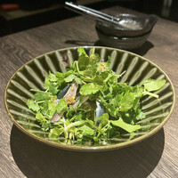 日本酒と創作懐石 恵比寿ちょこっと - イワシとパクチーのサラダ