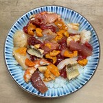 さか井 - ミックス丼（海苔をのせる前）