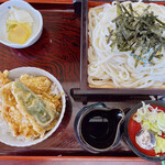 松栄庵 - 料理写真:ざるセット1000円 うどんorそば 温or冷＋ミニ丼セット（天丼をチョイス）