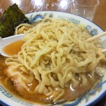 八ちゃんラーメン - 煮干し中華そば小身入り　麺　2022/12/27