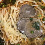 Safei Ran Shuu Gyuu Niku Men - 三角麺の替玉を投入した牛肉麺