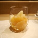 うを徳 - ル・レクチェのソルベ + 紅まどんな + 林檎のコンポート