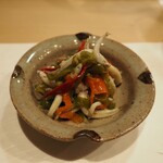 うを徳 - 琵琶湖 稚鮎 + 万願寺 + ししとう 山椒炊き