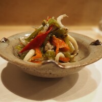 うを徳 - 琵琶湖 稚鮎 + 万願寺 + ししとう 山椒炊き